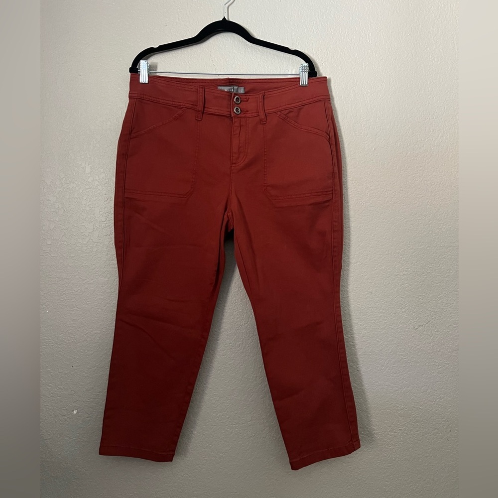 Torrid Aviator Stretch Twill Crop Pants Size 16 Rust Mid Rise - Picture 4 of 9